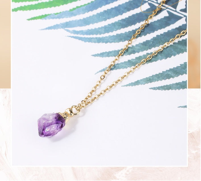 Curaçao amethyst rough stone Necklace