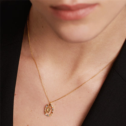 Curaçao colored rhinestone necklace
