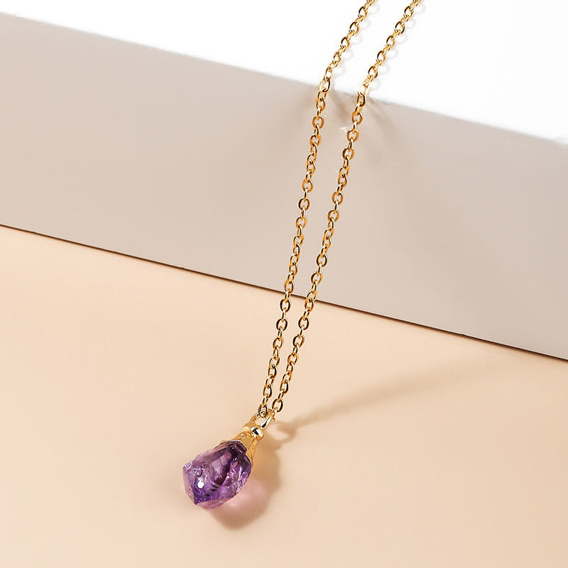 Curaçao amethyst rough stone Necklace