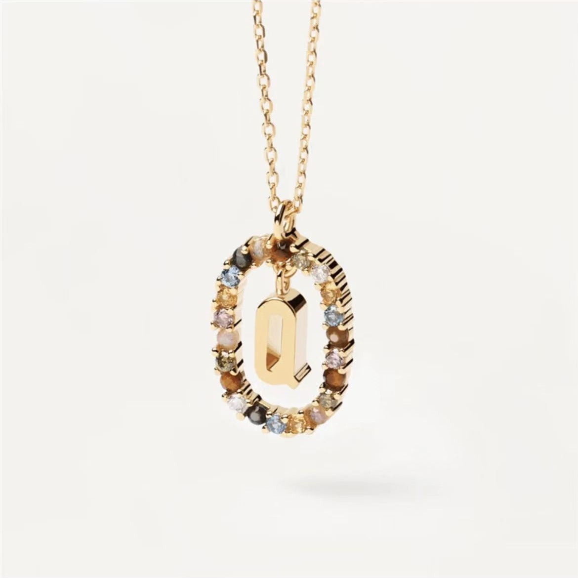 Curaçao colored rhinestone necklace