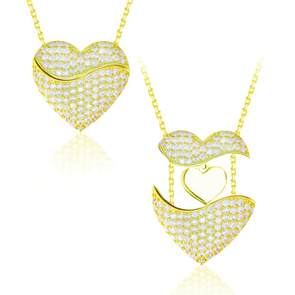 Curaçao Heart Angel wings Necklace