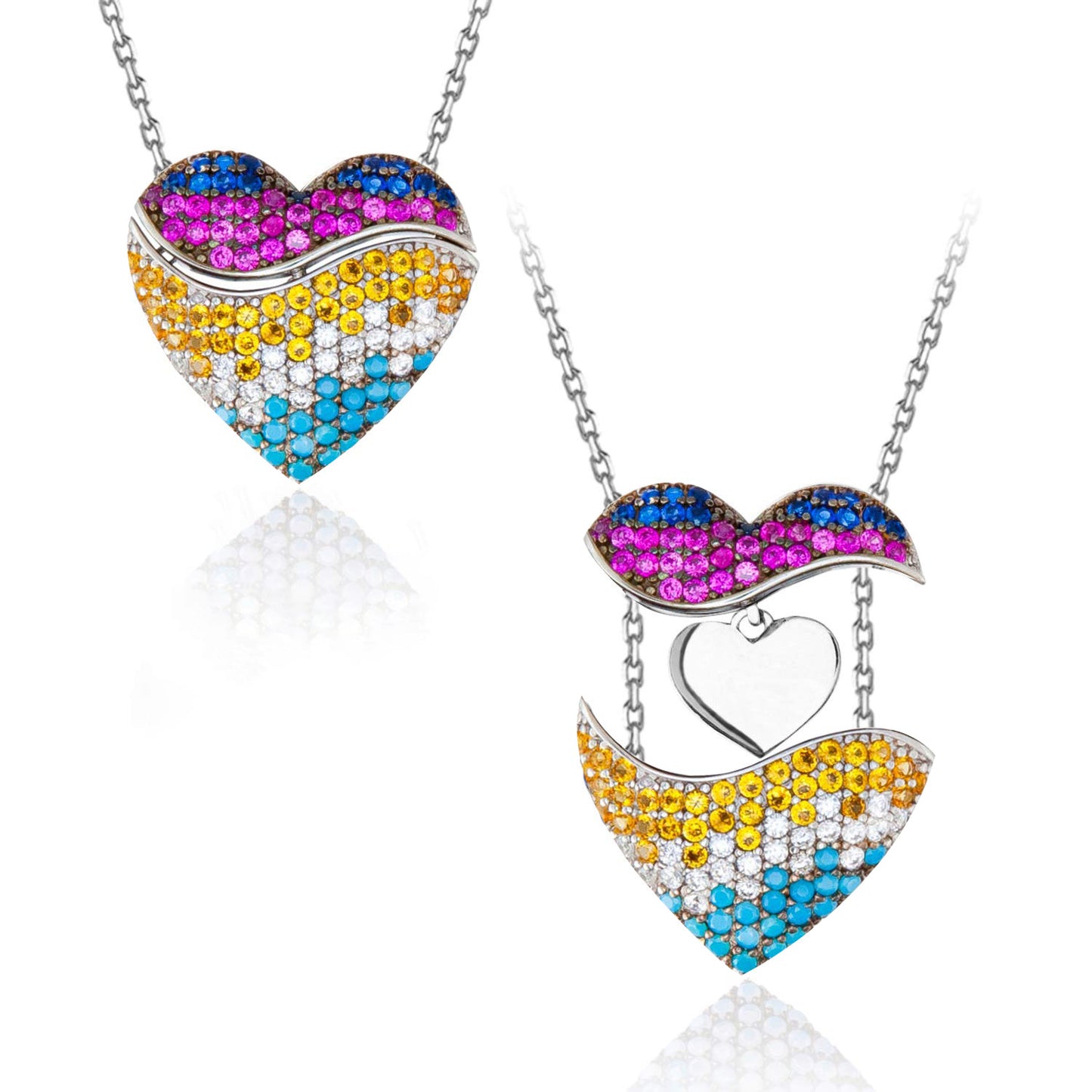 Curaçao Heart Angel wings Necklace