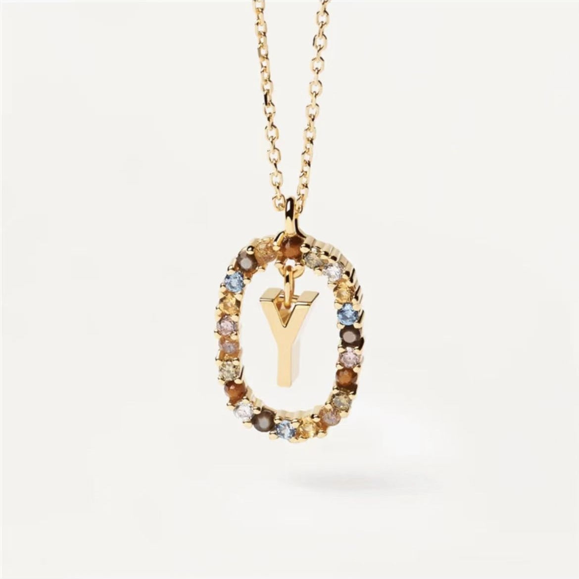 Curaçao colored rhinestone necklace