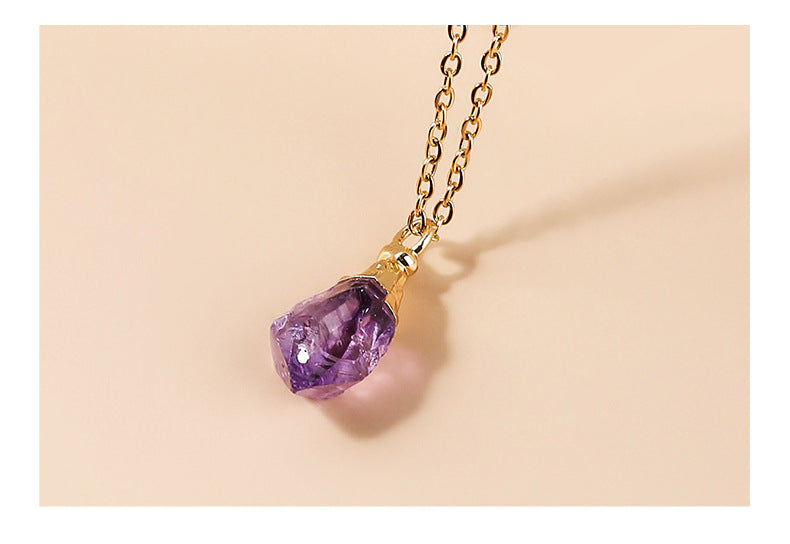 Curaçao amethyst rough stone Necklace