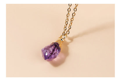 Curaçao amethyst rough stone Necklace