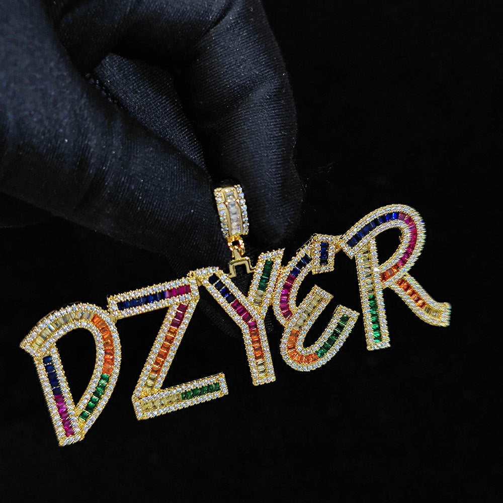 Curaçao colorful square zirconia Necklace