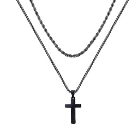 Curaçao Steel cross titanium Necklace