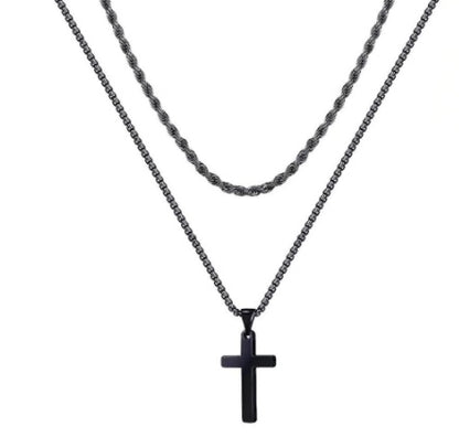 Curaçao Steel cross titanium Necklace