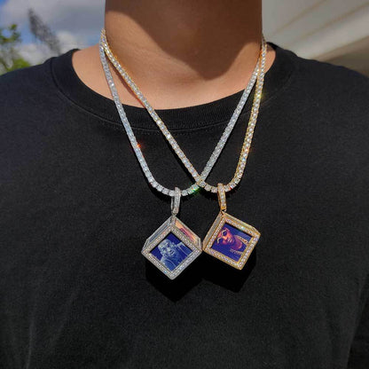 Curaçao cube memory pendant Necklace