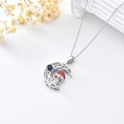 Curaçao stone mushroom moon Necklace