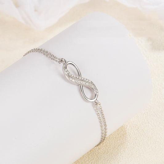 Women's Fashion Personality Sterling Silver Number 8 Bracelet