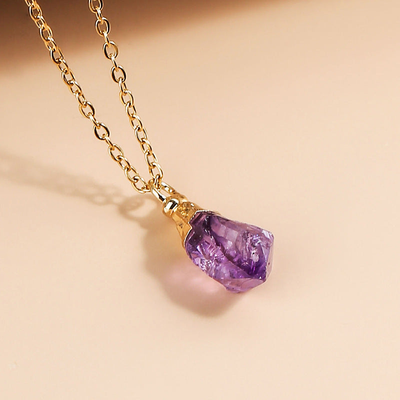 Curaçao amethyst rough stone Necklace