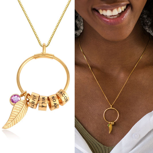 Curaçao Steel birthstone leaf Necklace
