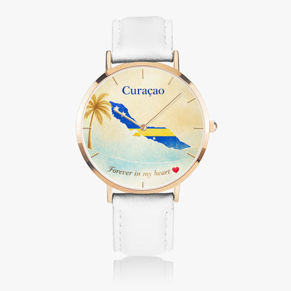 Curaçao leather watch brown strap