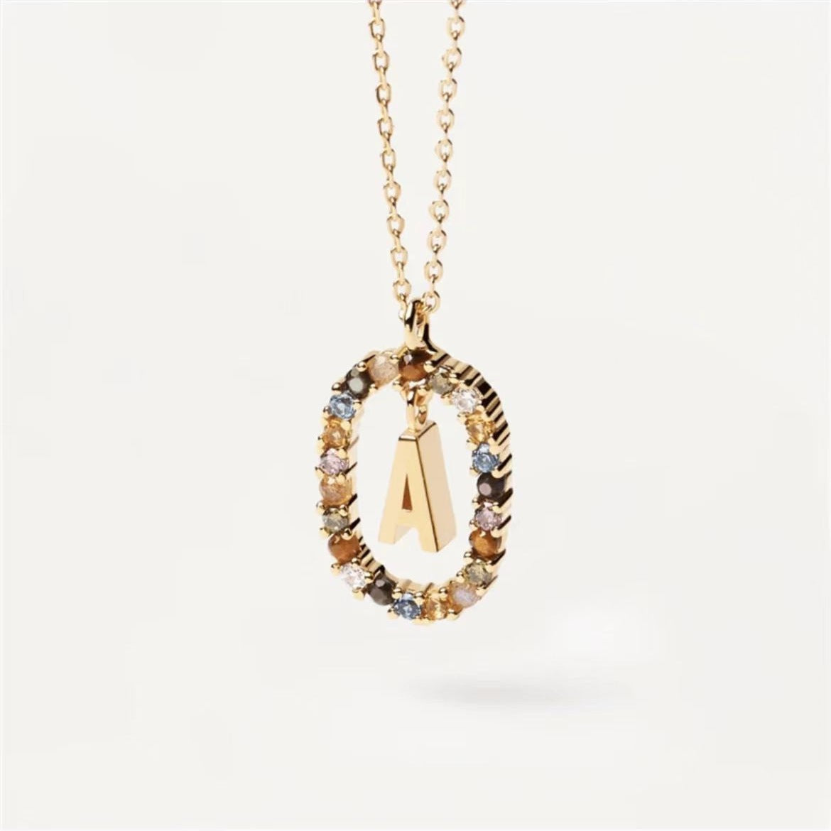 Curaçao colored rhinestone necklace
