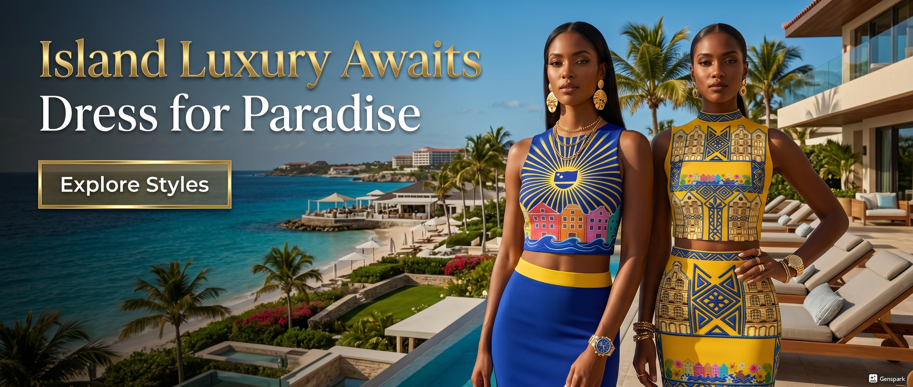 Island luxury Curaçao dress for paradise hero banner