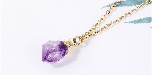 Curaçao amethyst rough stone Necklace