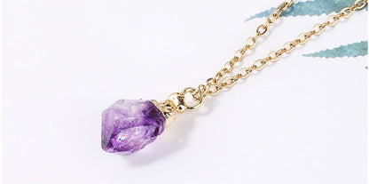 Curaçao amethyst rough stone Necklace