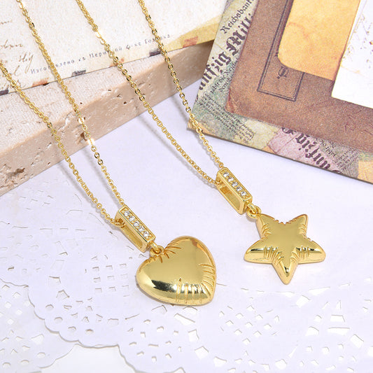 Curaçao Heart copper inlaid Necklace