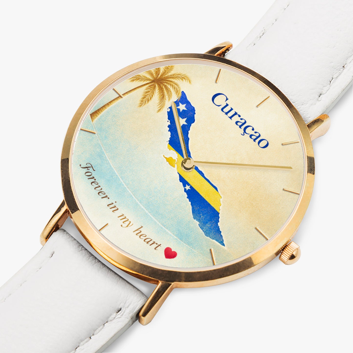Curaçao leather strap watch option