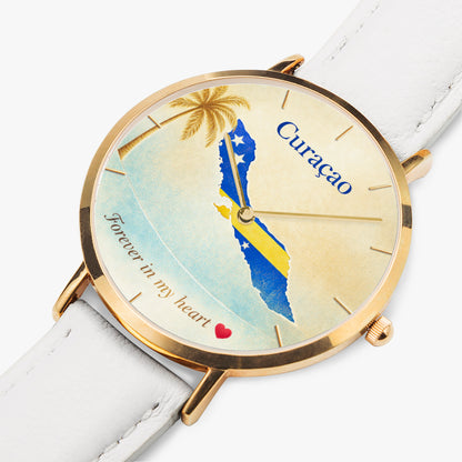 Curaçao leather strap watch option